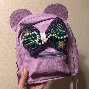 Disney Mermaid Mickey Mouse Purple Backpack